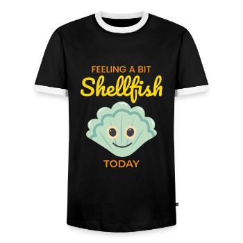 Jakobsmuscheln Sammler Strandräuber Schalentiere - Männer Kontrast-T-Shirt - Schwarz/Weiß - Vorne - AI Model Female 172 light (172cm) & AI Model Male 178 light (178cm)