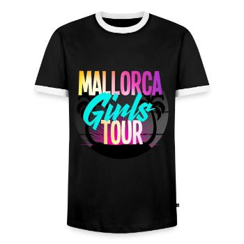 Mallorca Filles - T-shirt contrasté Homme - noir/blanc - Devant - AI Model Female 172 light (172cm) & AI Model Male 178 light (178cm)