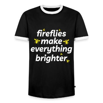 Fireflies Firefly Lightning Bug Insect Collector - Men's Ringer Shirt - black/white - Front - AI Model Female 172 light (172cm) & AI Model Male 178 light (178cm)