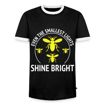 Fireflies Firefly Lightning Bug Insect Collector - Men's Ringer Shirt - black/white - Front - AI Model Female 172 light (172cm) & AI Model Male 178 light (178cm)