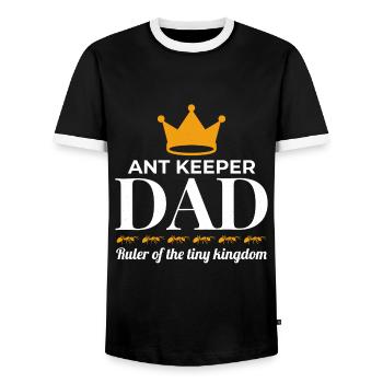 Gardien de fourmis papa Entomologiste Collectionneur d’insectes - T-shirt contrasté Homme - noir/blanc - Devant - AI Model Female 172 light (172cm) & AI Model Male 178 light (178cm)