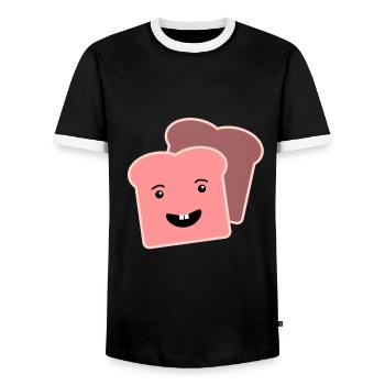 Pink Toasts Geschenk - Männer Kontrast-T-Shirt - Schwarz/Weiß - Vorne - AI Model Female 172 light (172cm) & AI Model Male 178 light (178cm)