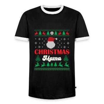 Merry Christmas Mama - T-shirt contrasté Homme - noir/blanc - Devant - AI Model Female 172 light (172cm) & AI Model Male 178 light (178cm)