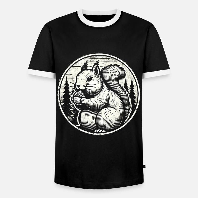 Squirrel - Men's Ringer Shirt - black/white