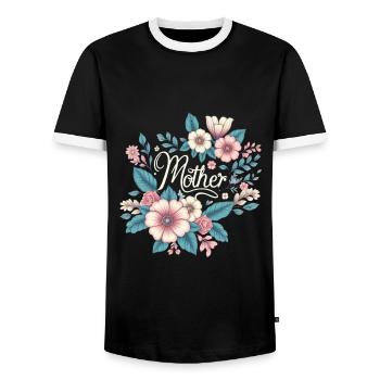 Mama - Männer Kontrast-T-Shirt - Schwarz/Weiß - Vorne - AI Model Female 172 light (172cm) & AI Model Male 178 light (178cm)