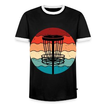 Disc Golf - T-shirt contrasté Homme - noir/blanc - Devant - AI Model Female 172 light (172cm) & AI Model Male 178 light (178cm)