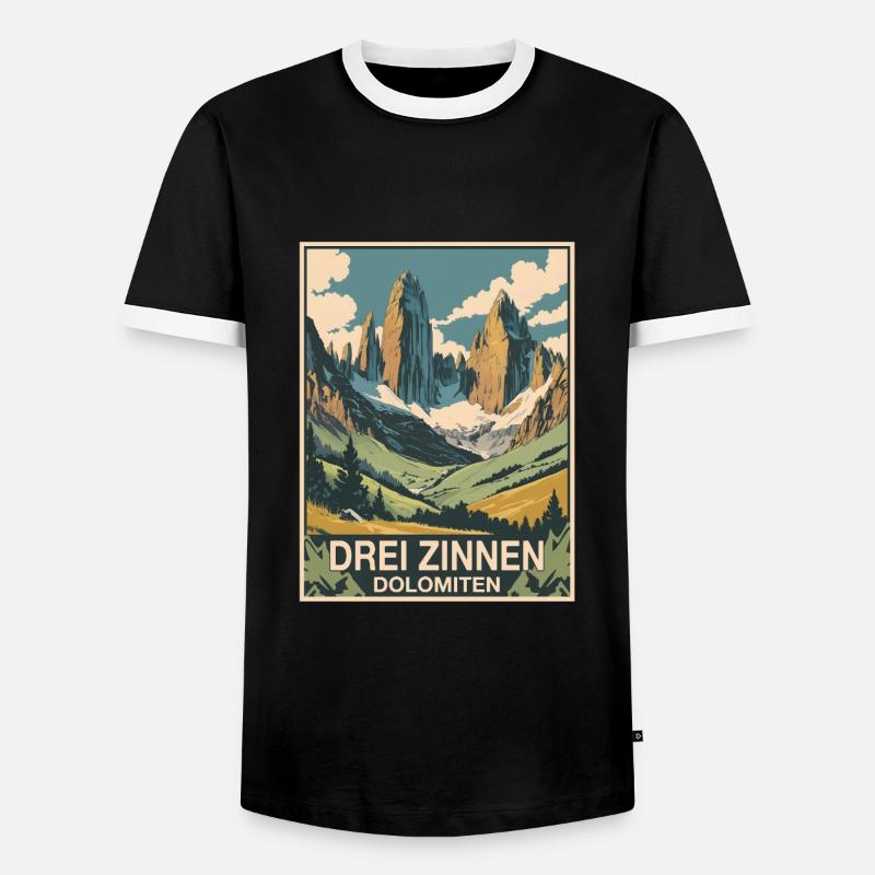 Three Peaks Dolomites - Men's Ringer Shirt - black/white