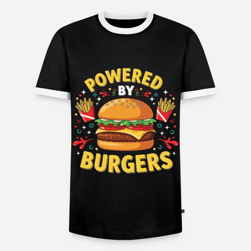 Hamburger Burger - Männer Kontrast-T-Shirt - Schwarz/Weiß