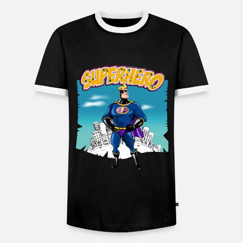 Superheld - Männer Kontrast-T-Shirt - Schwarz/Weiß