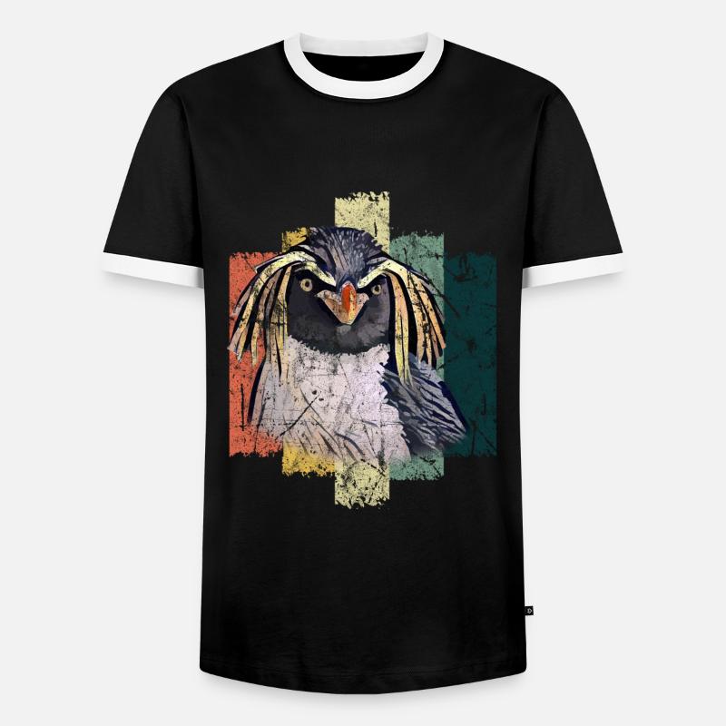 Pinguin Vogel Geschenkidee - Männer Kontrast-T-Shirt - Schwarz/Weiß