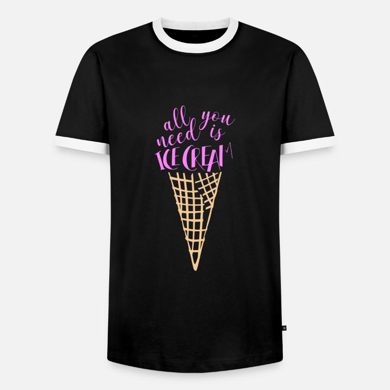 Eis Eiscreme Sommer Geschenkidee - Männer Kontrast-T-Shirt - Schwarz/Weiß