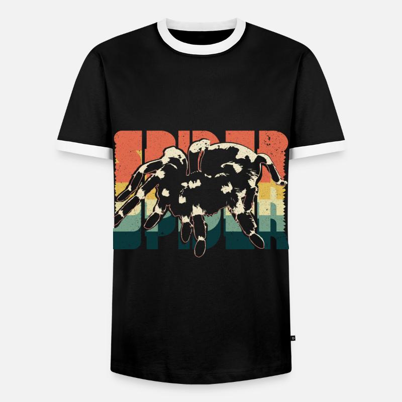 Retro Spinne - Männer Kontrast-T-Shirt - Schwarz/Weiß