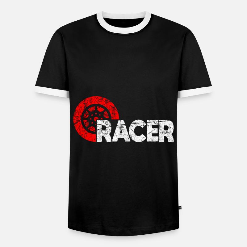 automobile - Men's Ringer Shirt - black/white