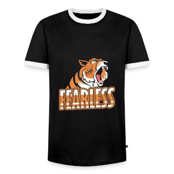 tigre - T-shirt contrasté Homme - noir/blanc - Devant - AI Model Female 172 light (172cm) & AI Model Male 178 light (178cm)