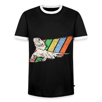 Animal de compagnie Retro - T-shirt contrasté Homme - noir/blanc - Devant - AI Model Female 172 light (172cm) & AI Model Male 178 light (178cm)