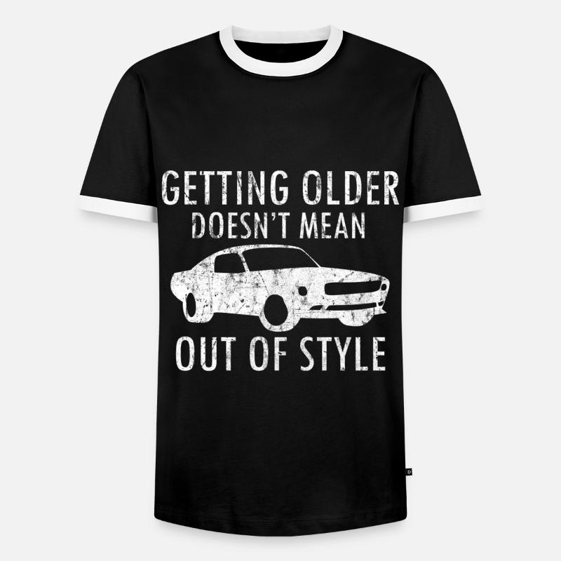 Car engine gift idea - Men's Ringer Shirt - black/white