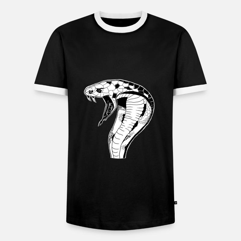 Schlange. Coole Geschenkidee - Männer Kontrast-T-Shirt - Schwarz/Weiß