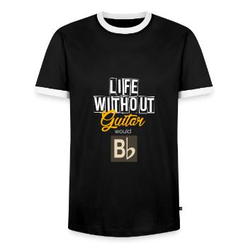 Gitarre - Männer Kontrast-T-Shirt - Schwarz/Weiß - Vorne - AI Model Female 172 light (172cm) & AI Model Male 178 light (178cm)
