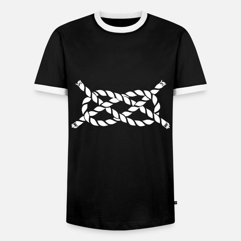 Node - Men's Ringer Shirt - black/white
