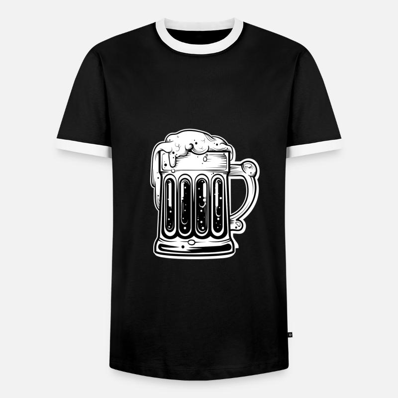 Einfach nur Bier. Bier. Bier. - Männer Kontrast-T-Shirt - Schwarz/Weiß