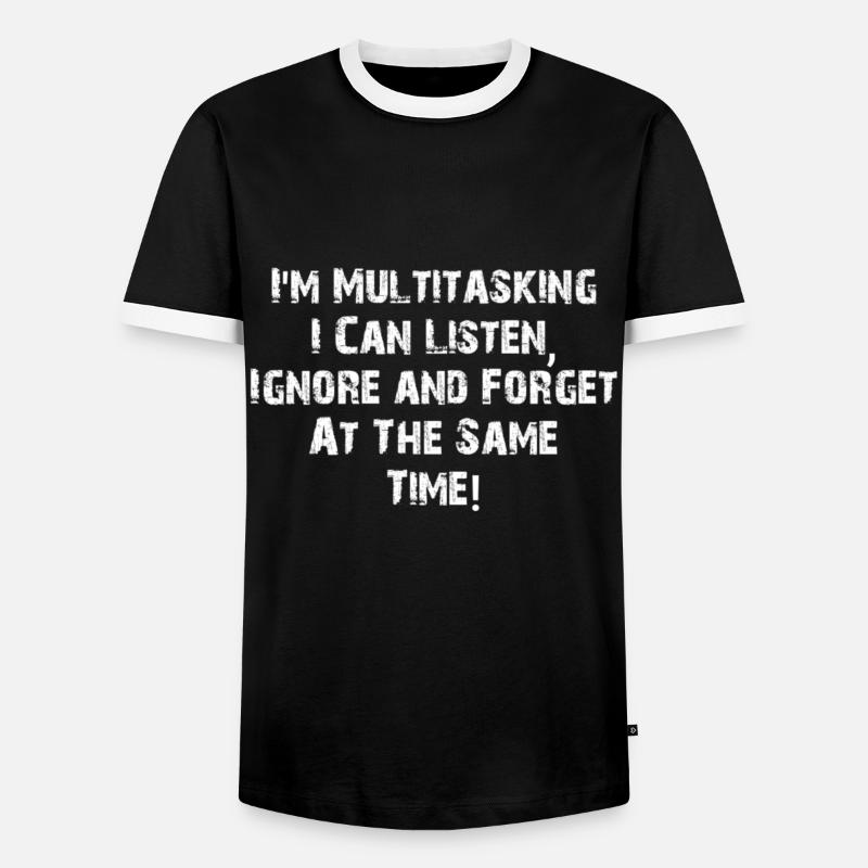 ADHS - Multitasking - Männer Kontrast-T-Shirt - Schwarz/Weiß