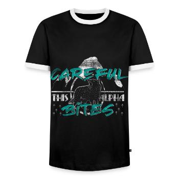 Wolf Alphawolf Geschenk - Männer Kontrast-T-Shirt - Schwarz/Weiß - Vorne - AI Model Female 172 light (172cm) & AI Model Male 178 light (178cm)