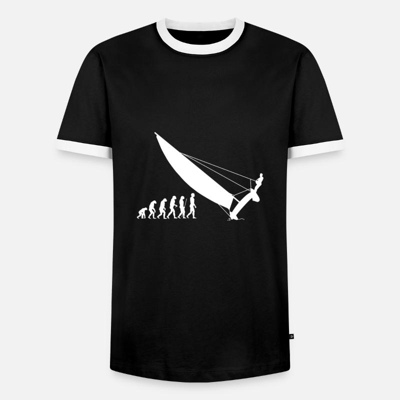 Evolution Katamaran - Männer Kontrast-T-Shirt - Schwarz/Weiß