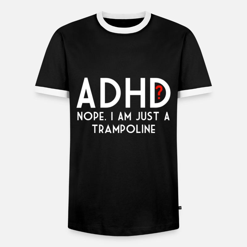 ADHD - Men's Ringer Shirt - black/white