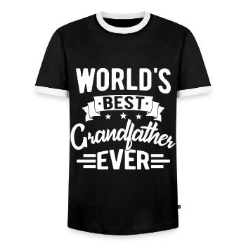 Meilleur grand-papa du monde Meilleur cadeau de grand-papa - T-shirt contrasté Homme - noir/blanc - Devant - AI Model Female 172 light (172cm) & AI Model Male 178 light (178cm)