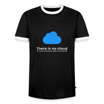 Il n'y a pas de cloud C'est juste quelqu'un d'autre ordinateur - T-shirt contrasté Homme - noir/blanc - Devant - AI Model Female 172 light (172cm) & AI Model Male 178 light (178cm)