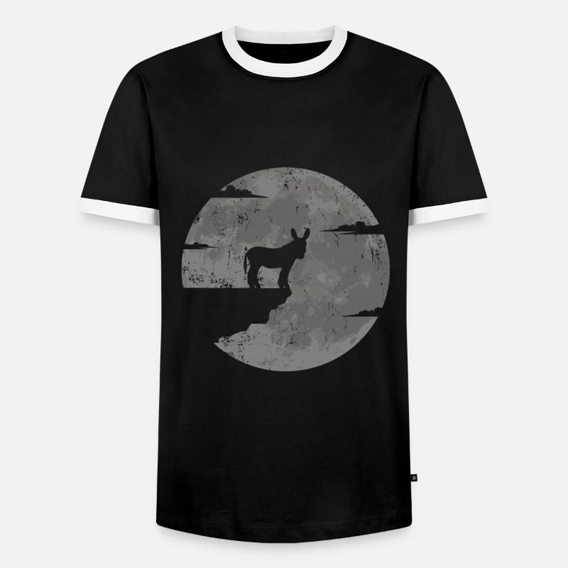 Donkey moon mule - Men's Ringer Shirt - black/white