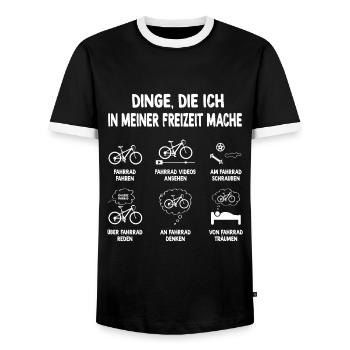 Fahrrad Dinge die ich in meiner Freizeit mache - Männer Kontrast-T-Shirt - Schwarz/Weiß - Vorne - AI Model Female 172 light (172cm) & AI Model Male 178 light (178cm)