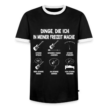 gitarre Dinge die ich in meiner Freizeit mache - Männer Kontrast-T-Shirt - Schwarz/Weiß - Vorne - AI Model Female 172 light (172cm) & AI Model Male 178 light (178cm)