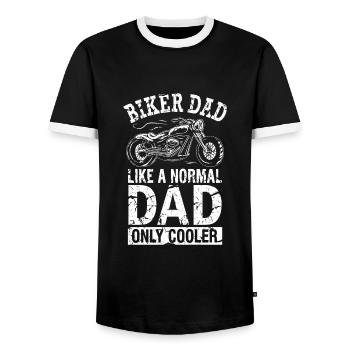 Motorrad Cool Biker Dad Chopper Vatertag Geschenk - Männer Kontrast-T-Shirt - Schwarz/Weiß - Vorne - AI Model Female 172 light (172cm) & AI Model Male 178 light (178cm)
