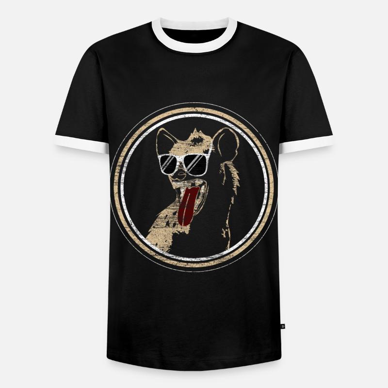 Hyäne Lachen Raubtier - Männer Kontrast-T-Shirt - Schwarz/Weiß