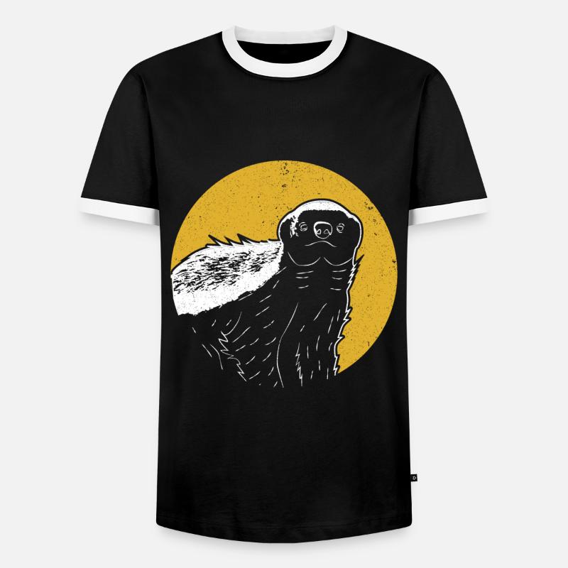 Honigdachs Giftresistent - Männer Kontrast-T-Shirt - Schwarz/Weiß