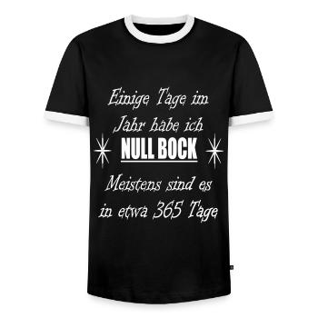 Nullbock Design - Männer Kontrast-T-Shirt - Schwarz/Weiß - Vorne - AI Model Female 172 light (172cm) & AI Model Male 178 light (178cm)