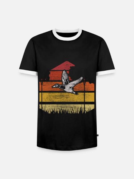 Ente Füttern Wasservogel Geschenkidee - Männer Kontrast-T-Shirt - Schwarz/Weiß
