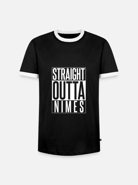 STRAIGHT OUTTA NIMES - Männer Kontrast-T-Shirt - Schwarz/Weiß