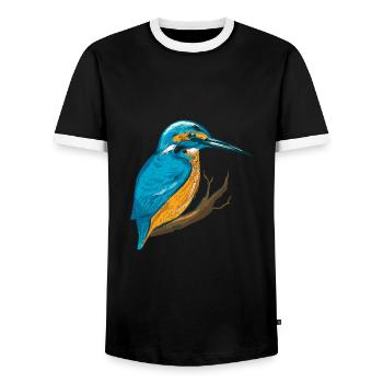 Eisvogel Vogelbeobachter Naturschutz Vögel Natur - Männer Kontrast-T-Shirt - Schwarz/Weiß - Vorne - AI Model Female 172 light (172cm) & AI Model Male 178 light (178cm)