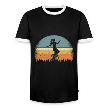 Monocyclisme monocycliste Monocycliste Monocyclisme Monocyclisme - T-shirt contrasté Homme - noir/blanc - Devant - AI Model Female 172 light (172cm) & AI Model Male 178 light (178cm)