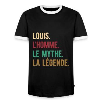 LOUIS L'HOMME LE MYTHE LA LÉGENDE - T-shirt contrasté Homme - noir/blanc - Devant - AI Model Female 172 light (172cm) & AI Model Male 178 light (178cm)