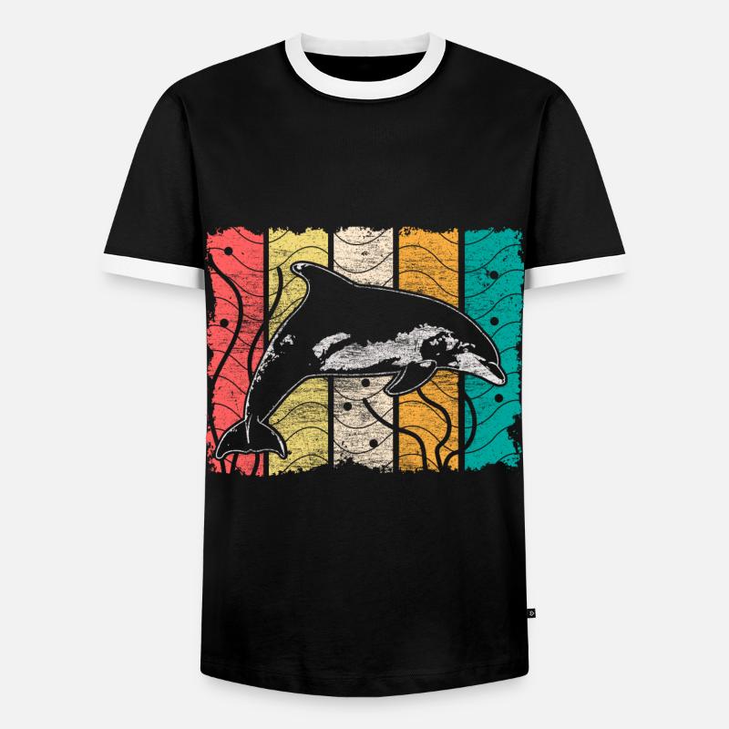 Delfin Tauchen Geschenkidee - Männer Kontrast-T-Shirt - Schwarz/Weiß