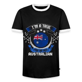 Australie Kangaroo Continent Cadeau - T-shirt contrasté Homme - noir/blanc - Devant - AI Model Female 172 light (172cm) & AI Model Male 178 light (178cm)