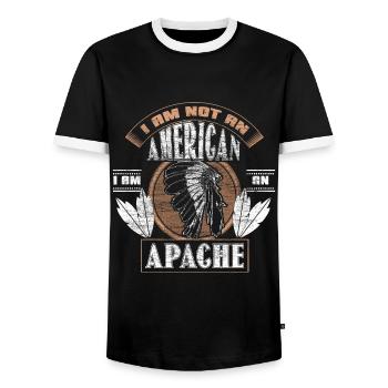 Indiens Amérique du Nord Cowboys Idée cadeau - T-shirt contrasté Homme - noir/blanc - Devant - AI Model Female 172 light (172cm) & AI Model Male 178 light (178cm)