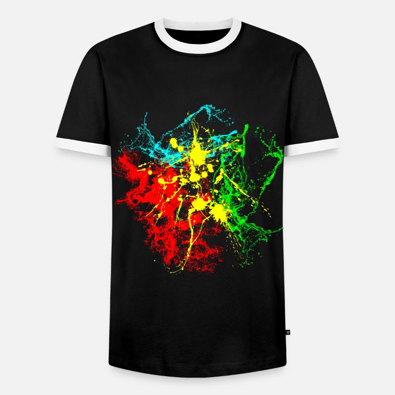 Paint splashes - Men's Ringer Shirt - black/white