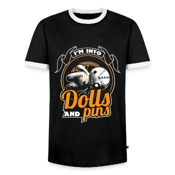 Voodoo Magie Fluch Geschenk - Männer Kontrast-T-Shirt - Schwarz/Weiß - Vorne - AI Model Female 172 light (172cm) & AI Model Male 178 light (178cm)