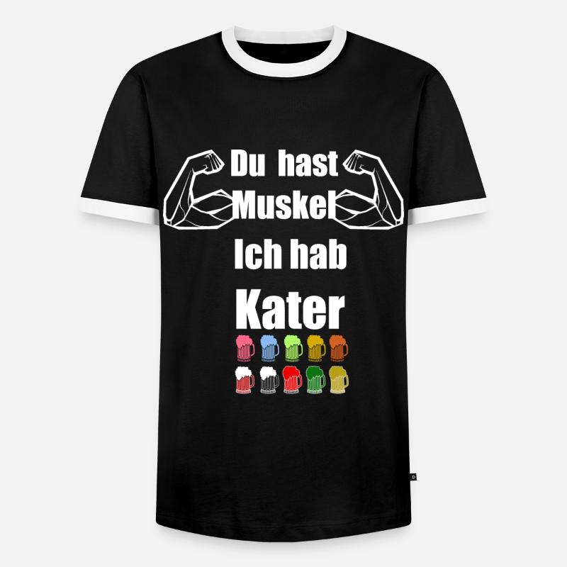 BIER - Männer Kontrast-T-Shirt - Schwarz/Weiß