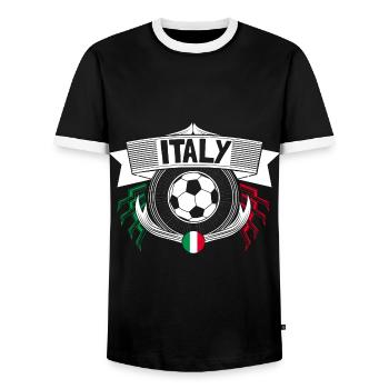 Italien Fußball Italy Meisterschaft Geschenkidee - Männer Kontrast-T-Shirt - Schwarz/Weiß - Vorne - AI Model Female 172 light (172cm) & AI Model Male 178 light (178cm)