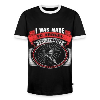 Japan Senpai Japaner - Männer Kontrast-T-Shirt - Schwarz/Weiß - Vorne - AI Model Female 172 light (172cm) & AI Model Male 178 light (178cm)